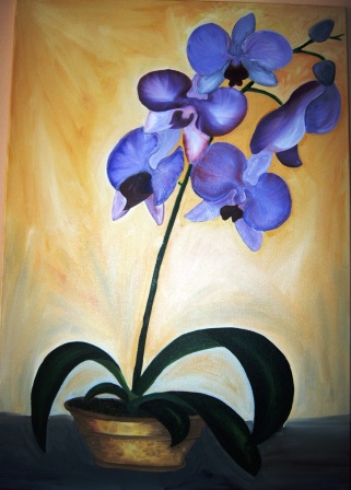 Orhidee (tablou in lucru) - CRISTINA CAZACU